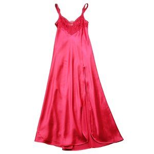 Victoria's Secret Red Satin Nightgown Gold Label Medium